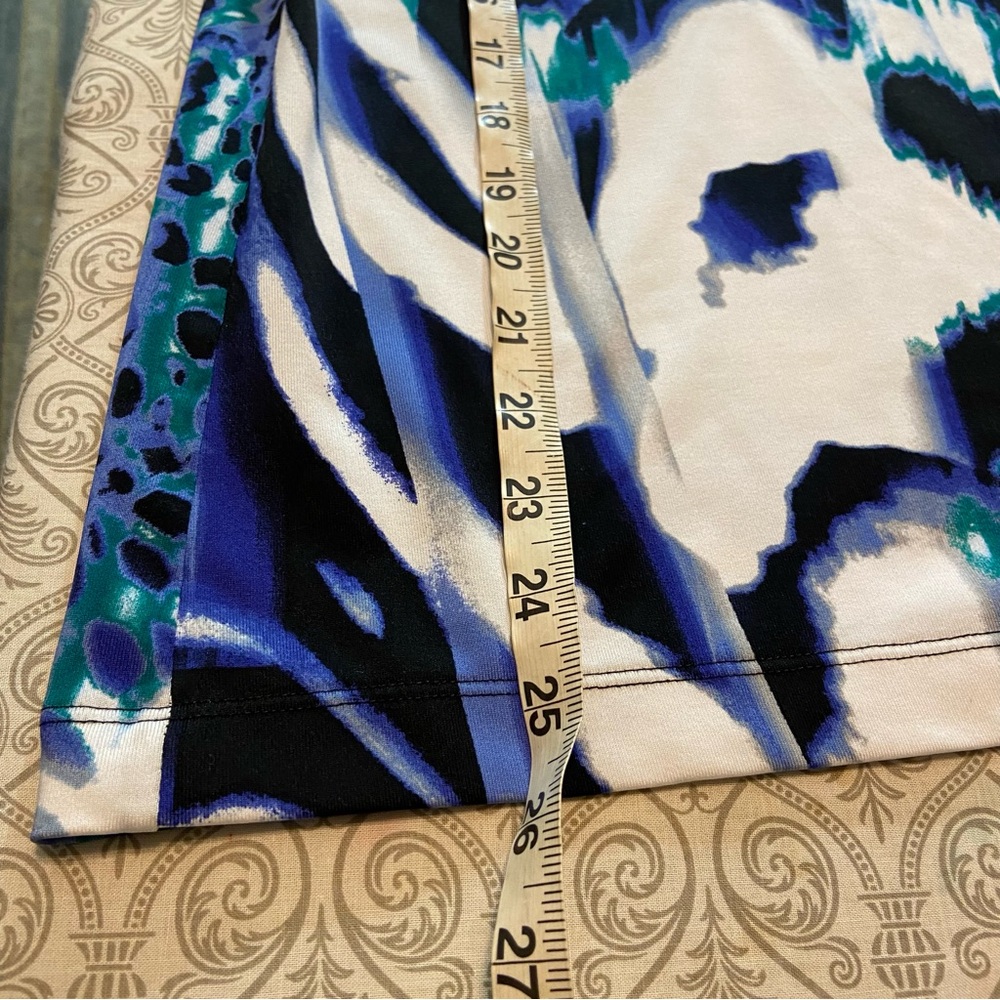 Chicos Sz 2 Zenergy Golf Abstract Polo Shirt Blue Women's Animal Print Blue - Picture 3 of 9